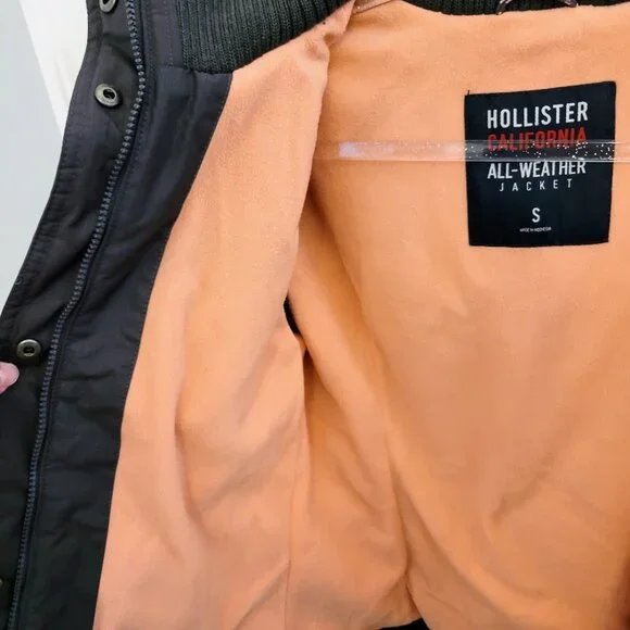 Hollister All Weather Charcoal/Salmon Jacket Women's Size Small - Picture 4 of 5